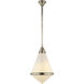 Thomas O'Brien Gale 1 Light 15.5 inch Antique Nickel Pendant Ceiling Light in White Glass, Large