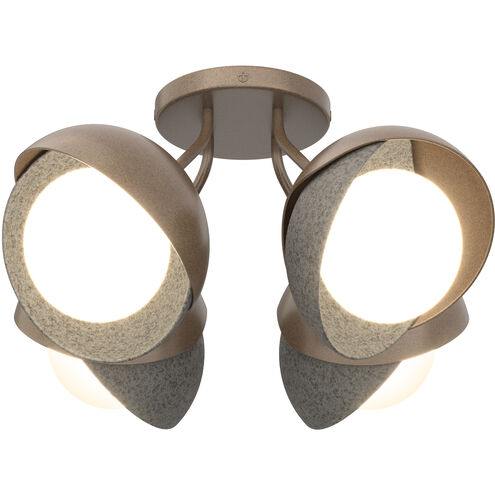 Brooklyn 4 Light 15.8 inch Ink and Natural Iron Semi-Flush Ceiling Light