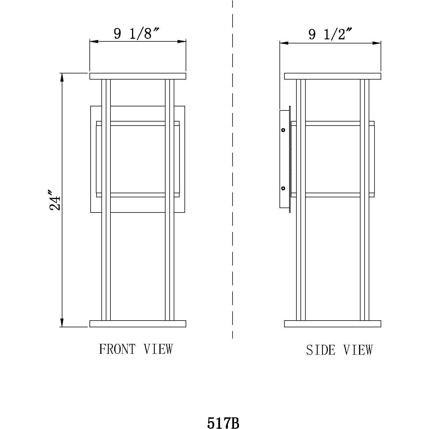 Luca LED 24 inch Black Outdoor Wall Light