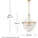 Myra 6 Light 24 inch Distressed Brass Chandelier Ceiling Light