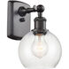 Ballston Athens 1 Light 6 inch Oil Rubbed Bronze Sconce Wall Light in Seedy Glass