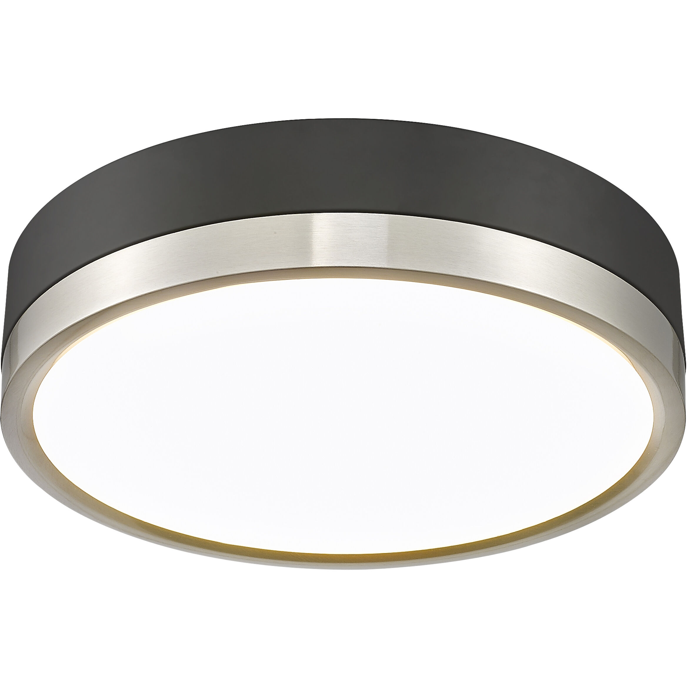 Algar LED 12 inch Matte Black and Brushed Nickel Flush Mount Ceiling Light