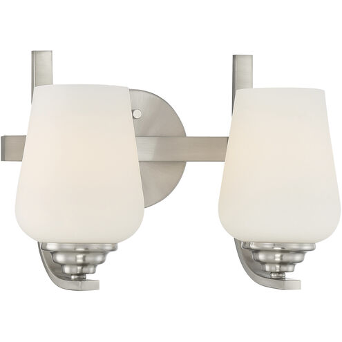 Shyloh 2 Light 14 inch Brushed Nickel Bath Light Wall Light