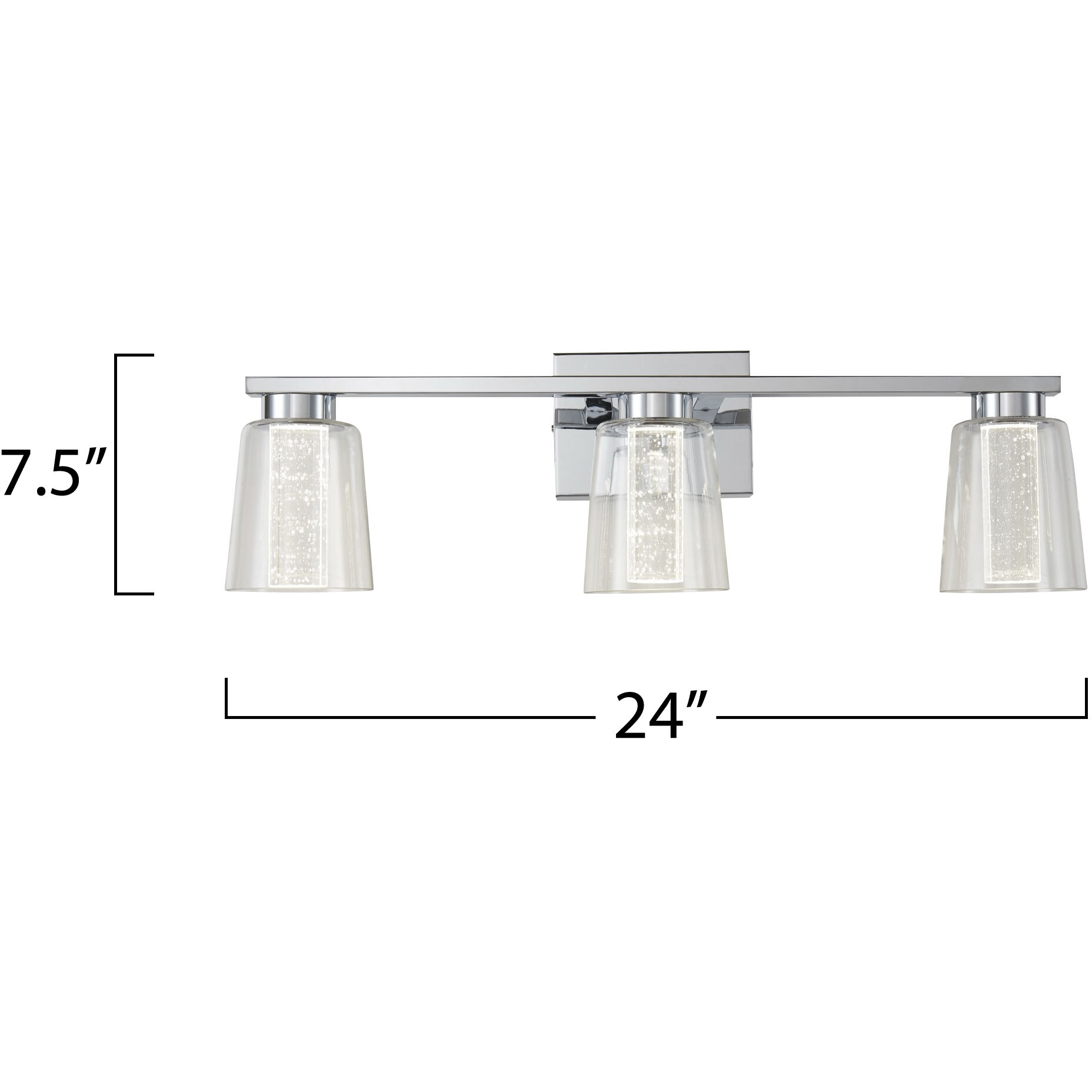 Dalton LED 24 inch Chrome Bathroom Vanity Wall Light