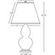 Small Double Gourd 22.75 inch 150 watt Matte Lily Glazed Ceramic with Antique Silver Accent Lamp Portable Light in Pearl Dupioni