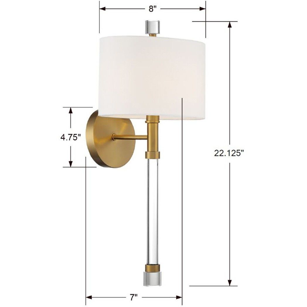Rachel Bath Sconce Wall Light in Vibrant Gold