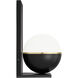 Sean Lavin Akova Wall Sconce Wall Light in Matte Black with Plated Brass