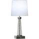 Arden 17.5 inch 2 watt Chrome and Clear and White Table Lamp Portable Light