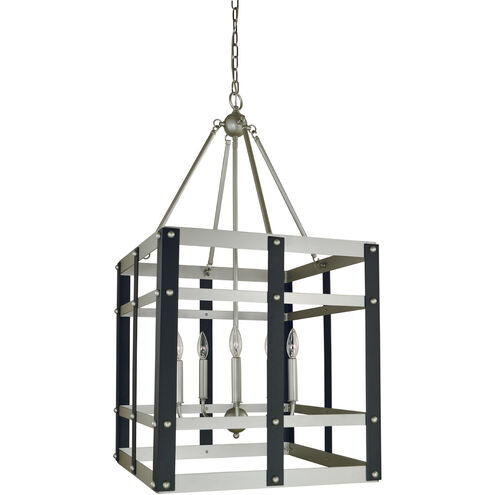 Metro Artisan 5 Light 20 inch Satin Pewter/Matte Black Dining Chandelier Ceiling Light