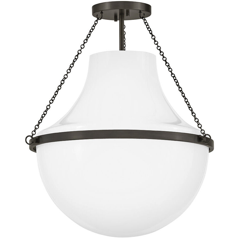 Collins 1 Light 20 inch Black Oxide Semi-Flush Mount Ceiling Light, Medium