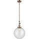 Franklin Restoration Beacon LED 12 inch Antique Copper Mini Pendant Ceiling Light in Seedy, Franklin Restoration