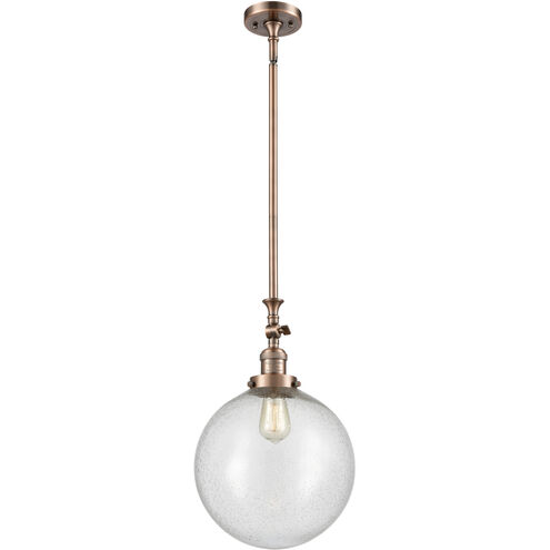 Franklin Restoration Beacon LED 12 inch Antique Copper Mini Pendant Ceiling Light in Seedy, Franklin Restoration