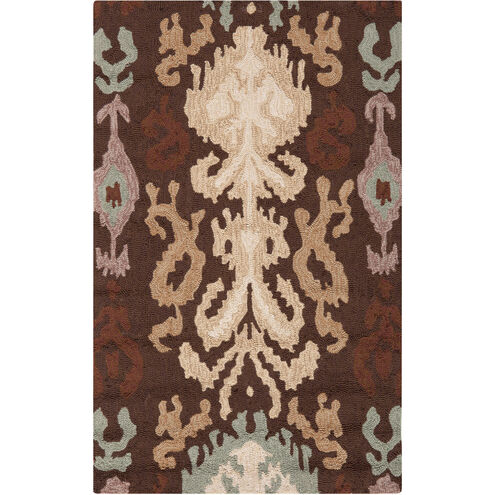 Brentwood 48 X 30 inch Dark Brown, Wheat, Medium Gray, Tan, Cream, Mauve Rug