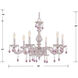 Paris Market 6 Light 28 inch Antique White Chandelier Ceiling Light in Rose Colored Hand Cut