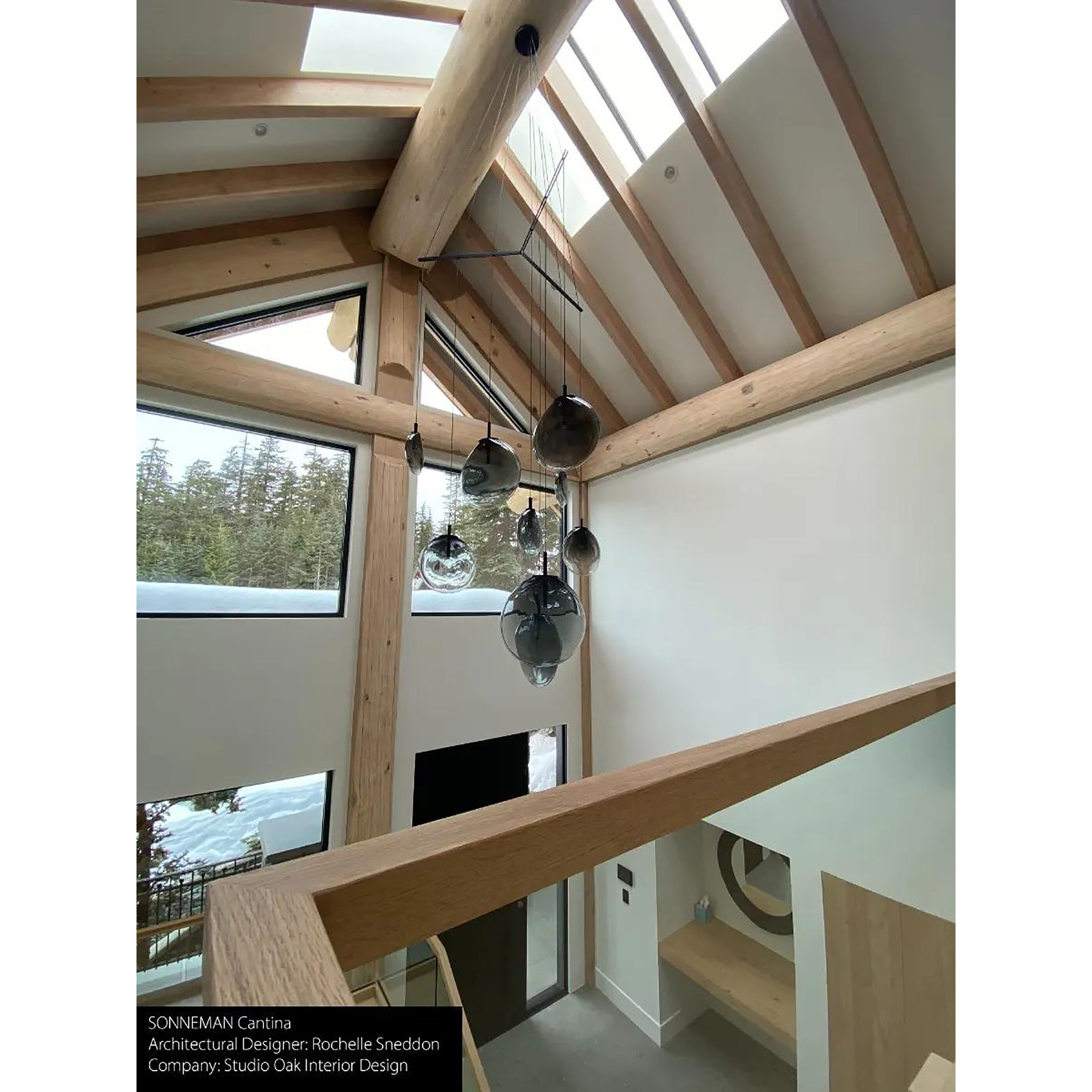 Cantina LED 57 inch Satin Black Pendant Ceiling Light in Smoke Fade Glass