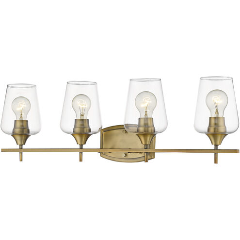 Joliet 4 Light 30 inch Olde Brass Vanity Wall Light