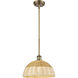 Ballston Bristol Natural II 1 Light 11.75 inch Brushed Brass Mini Pendant Ceiling Light