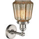 Franklin Restoration Chatham 1 Light 6 inch Brushed Satin Nickel Sconce Wall Light in Mercury Glass, Franklin Restoration