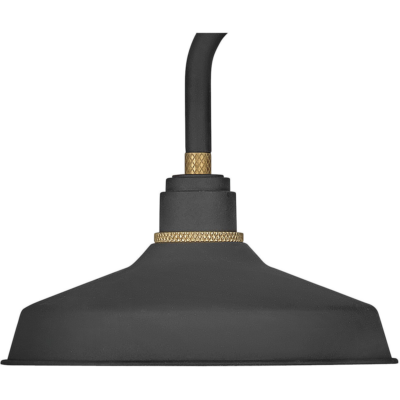 Foundry Classic Outdoor Barn Light in Textured Black, Gooseneck