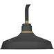 Foundry Classic Outdoor Barn Light in Textured Black, Gooseneck