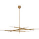 Kelly Wearstler Rousseau LED 65 inch Antique-Burnished Brass Articulating Chandelier Ceiling Light in Seeded Glass, Grande
