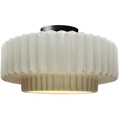 Radiance LED 16.5 inch Matte White and Matte Black Semi Flush Ceiling Light