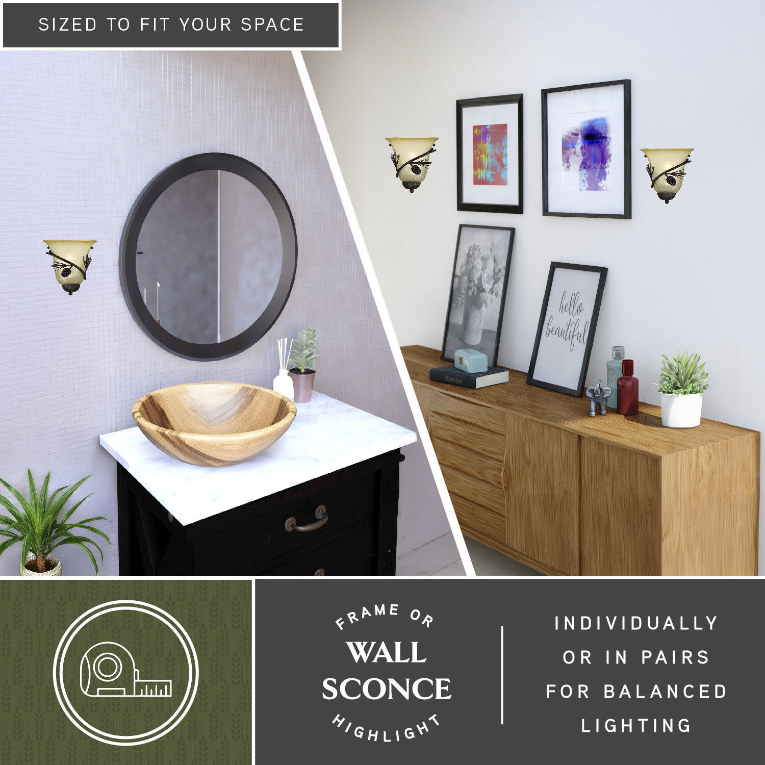 Sierra LED 9 inch Black Walnut Wall Light