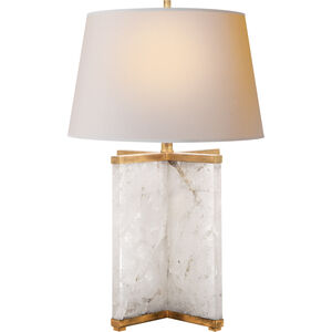 J. Randall Powers Cameron 28 inch 150 watt Natural Quartz Stone Table Lamp Portable Light in Natural Paper