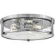 Lowell 3 Light 16 inch Chrome with Clear glass Foyer Light Ceiling Light, Flush Mount