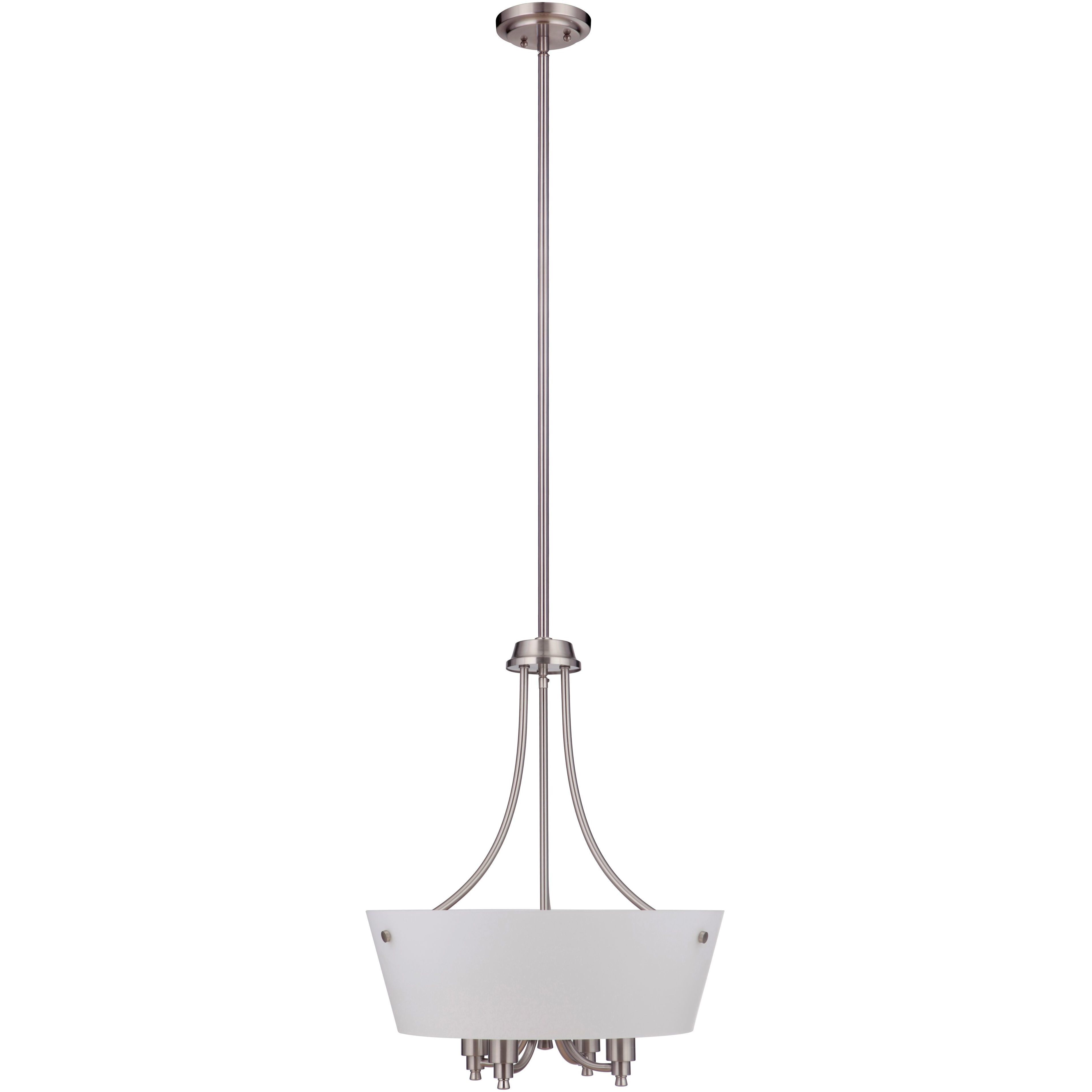 Neighborhood Tyler 4 Light 18.75 inch Brushed Polished Nickel Foyer Light Ceiling Light in White Glass, Neighborhood Collection