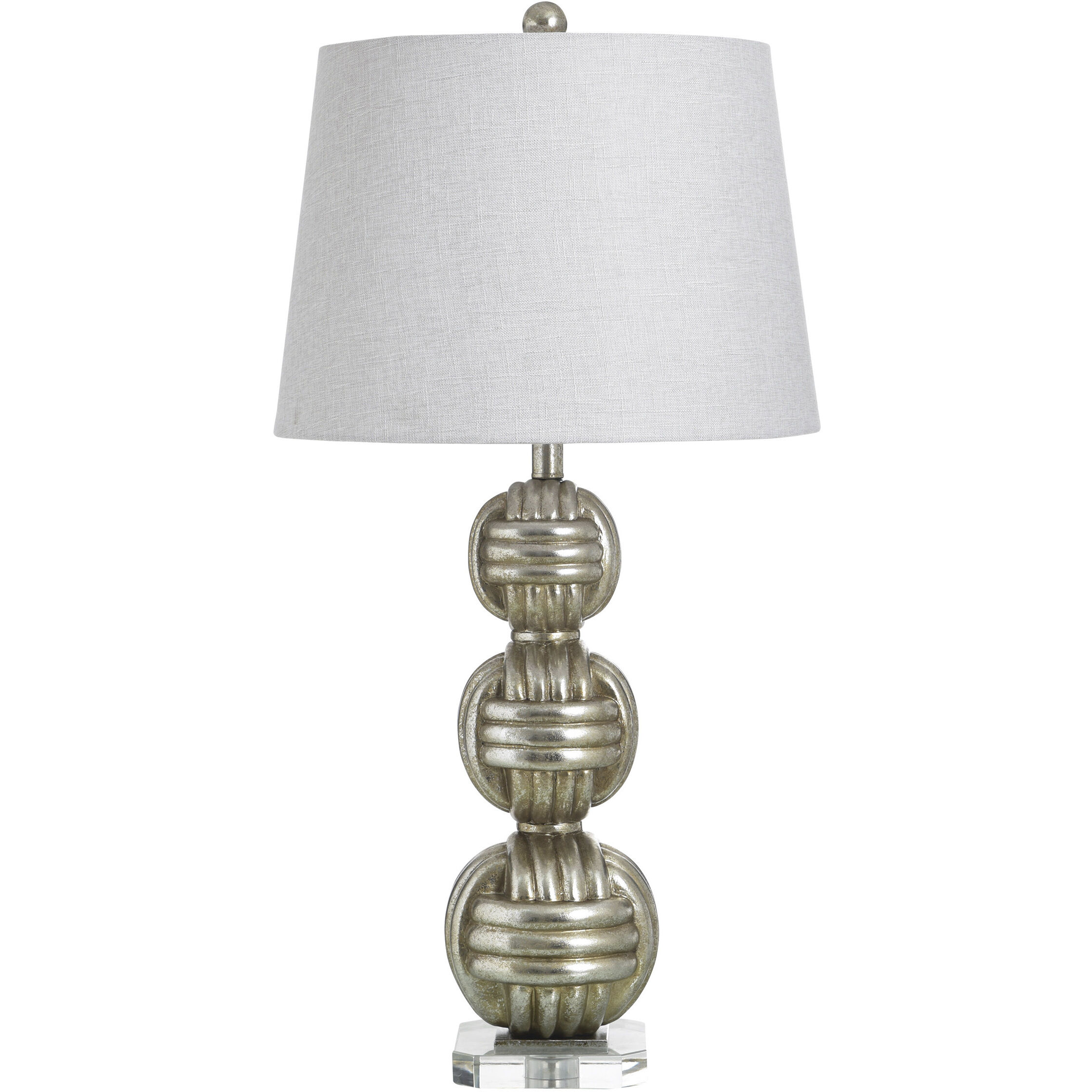 Marmaris 32.5 inch 100 watt Marmaris Silver and White Table Lamp Portable Light