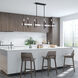 Denmark 8 Light 48 inch Black with Brushed Nickel Accents Linear Chandelier Ceiling Light