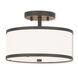 Park Ridge 2 Light 11 inch Bronze Semi-Flush Mount Ceiling Light