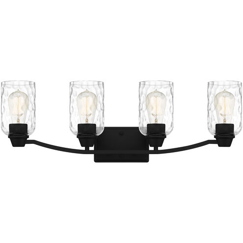 Acacia 4 Light 28 inch Matte Black Bath Light Wall Light, Extra Large