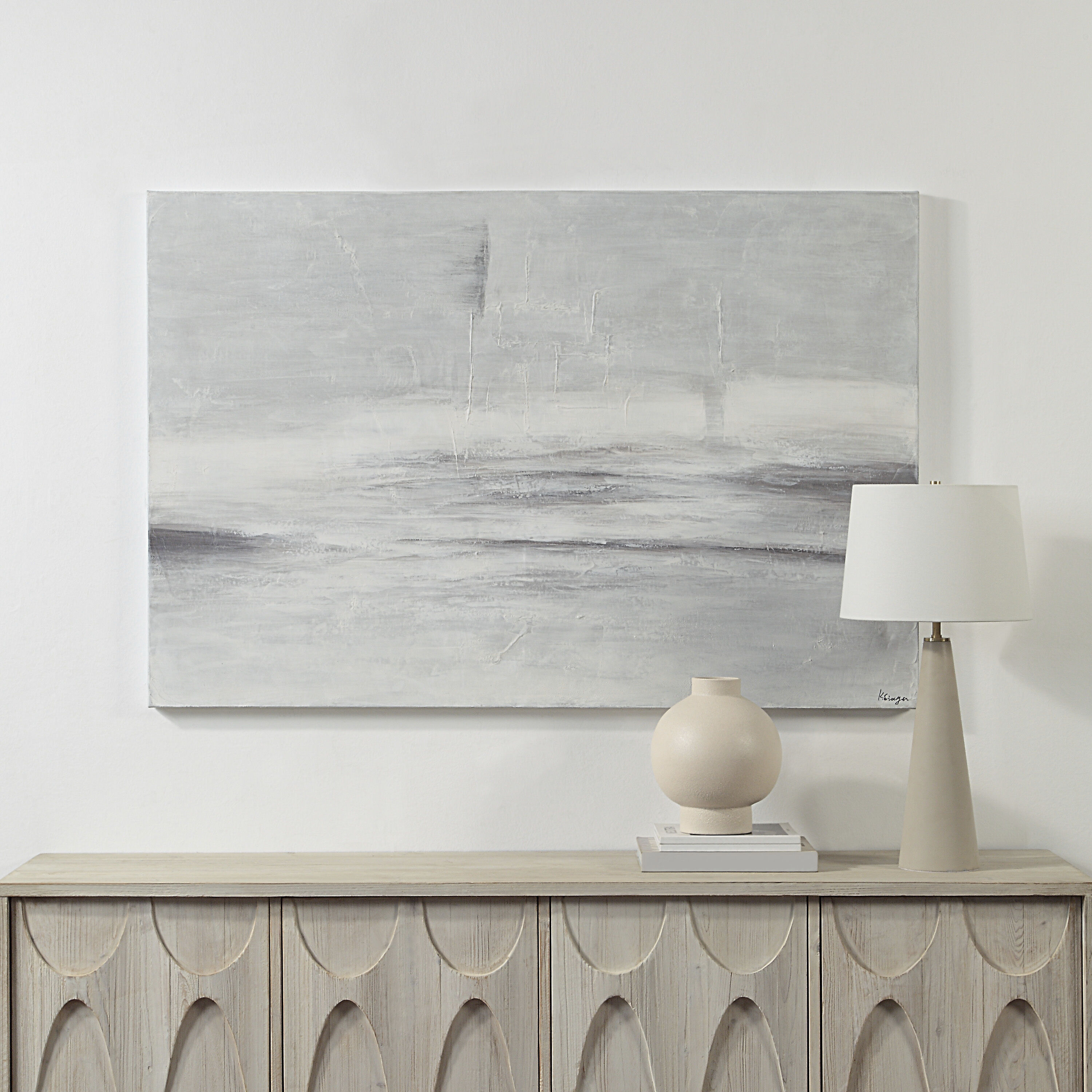 Benalla White/Grey/Black Canvas Art