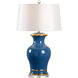 Shayla Copas 32 inch 100.00 watt Blue Glaze/Metallic Gold/Clear Table Lamp Portable Light