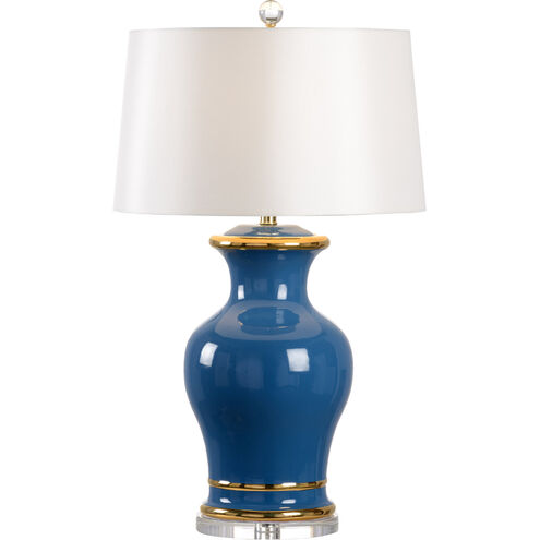 Shayla Copas 32 inch 100.00 watt Blue Glaze/Metallic Gold/Clear Table Lamp Portable Light