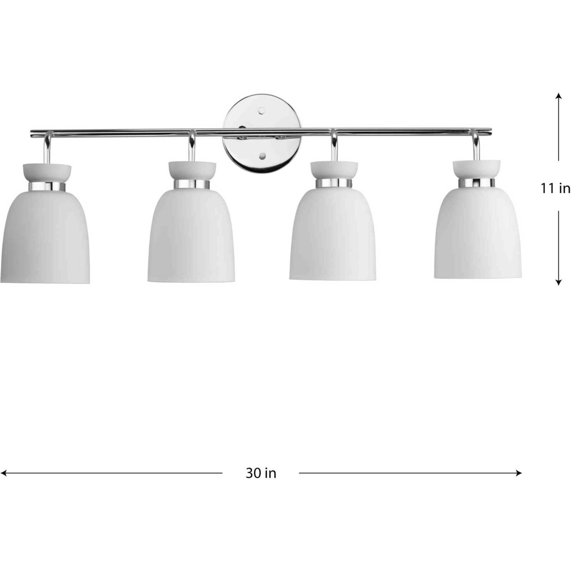 Lexie 4 Light 30 inch Polished Chrome Bathroom Vanity Light Wall Light