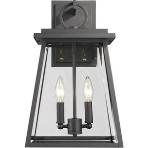 Broughton 2 Light 17.5 inch Black Outdoor Wall Light