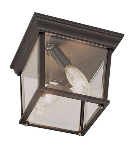 Ansel 2 Light 9 inch Rust Outdoor Flushmount Lantern