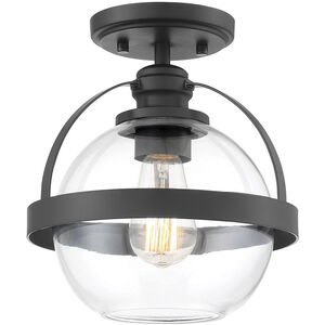 Pendleton 1 Light 9.38 inch Matte Black Semi-Flush Ceiling Light, Essentials