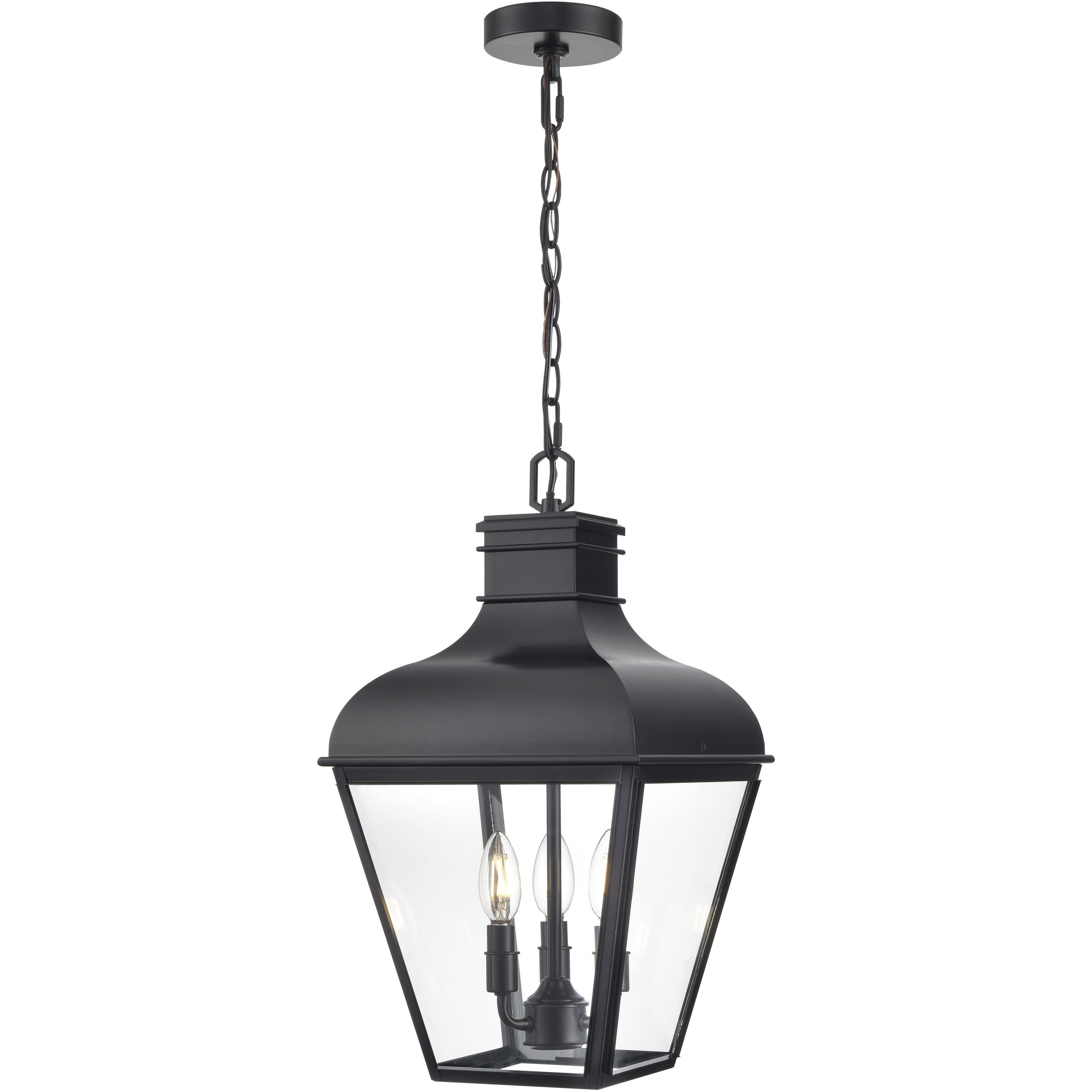 Edenton 3 Light 11 inch Matte Black Outdoor Hanging Pendant