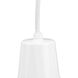 Metal Shade 1 Light White Pendant Ceiling Light in Standard