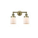 Franklin Restoration Small Bell LED 16 inch Antique Brass Bath Vanity Light Wall Light in Matte White Glass, Franklin Restoration