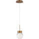 Double Bubble LED 5.13 inch Aged Brass Pendant Ceiling Light in false