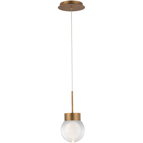 Double Bubble LED 5.13 inch Aged Brass Pendant Ceiling Light in false