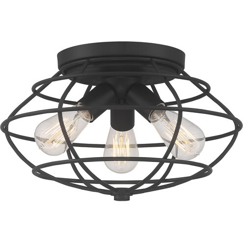 Jax 3 Light 15 inch Matte Black Flushmount Ceiling Light