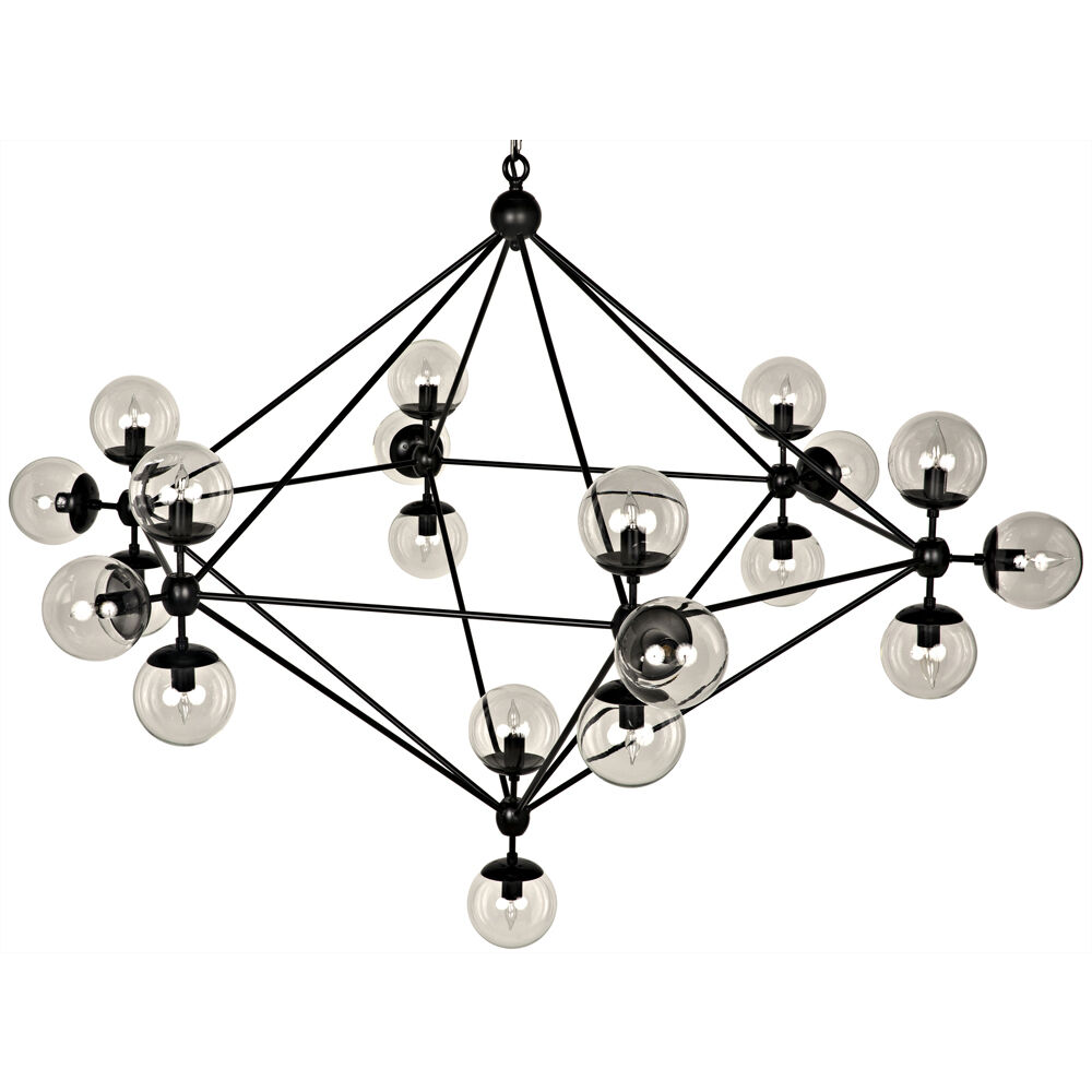 Pluto 20 Light 63 inch Matte Black Chandelier Ceiling Light, Large