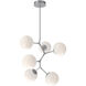 Gaia LED Classic Silver Multi-Pendant Ceiling Light in 3000K LED, Opal White, Modern Vine