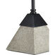 Parna 10.25 inch Satin Black and Polished Concrete and Clear Accent Table